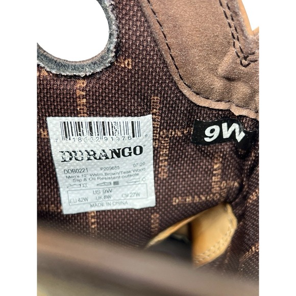 Durango Rebel Pro Brown Western Boot Men's Size 9W Dually Shank DDB0221 - Picture 12 of 14